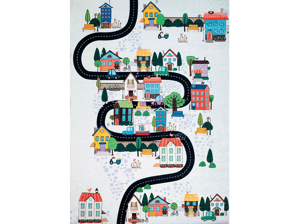 Tapis enfant 80x150 Lavable 30° IMPNUM 21 multicolore