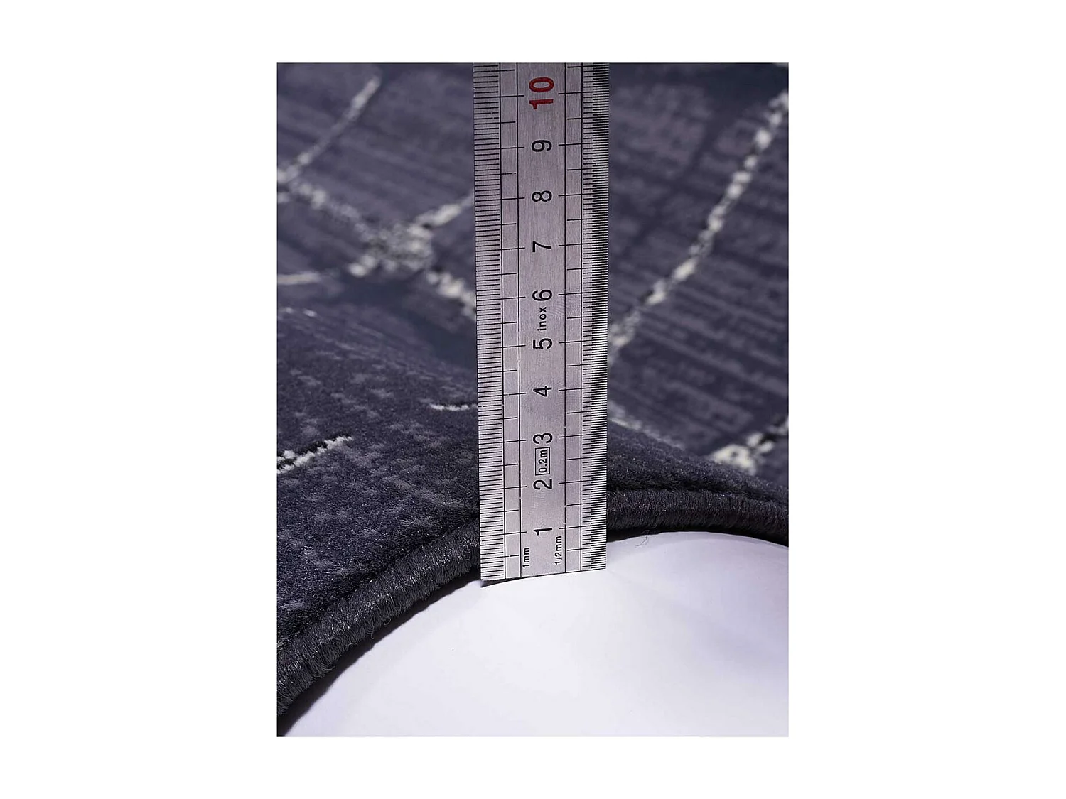 tapis chambre 60x110 tissé gris rectangle motif géométrique LYN49 SOFIA