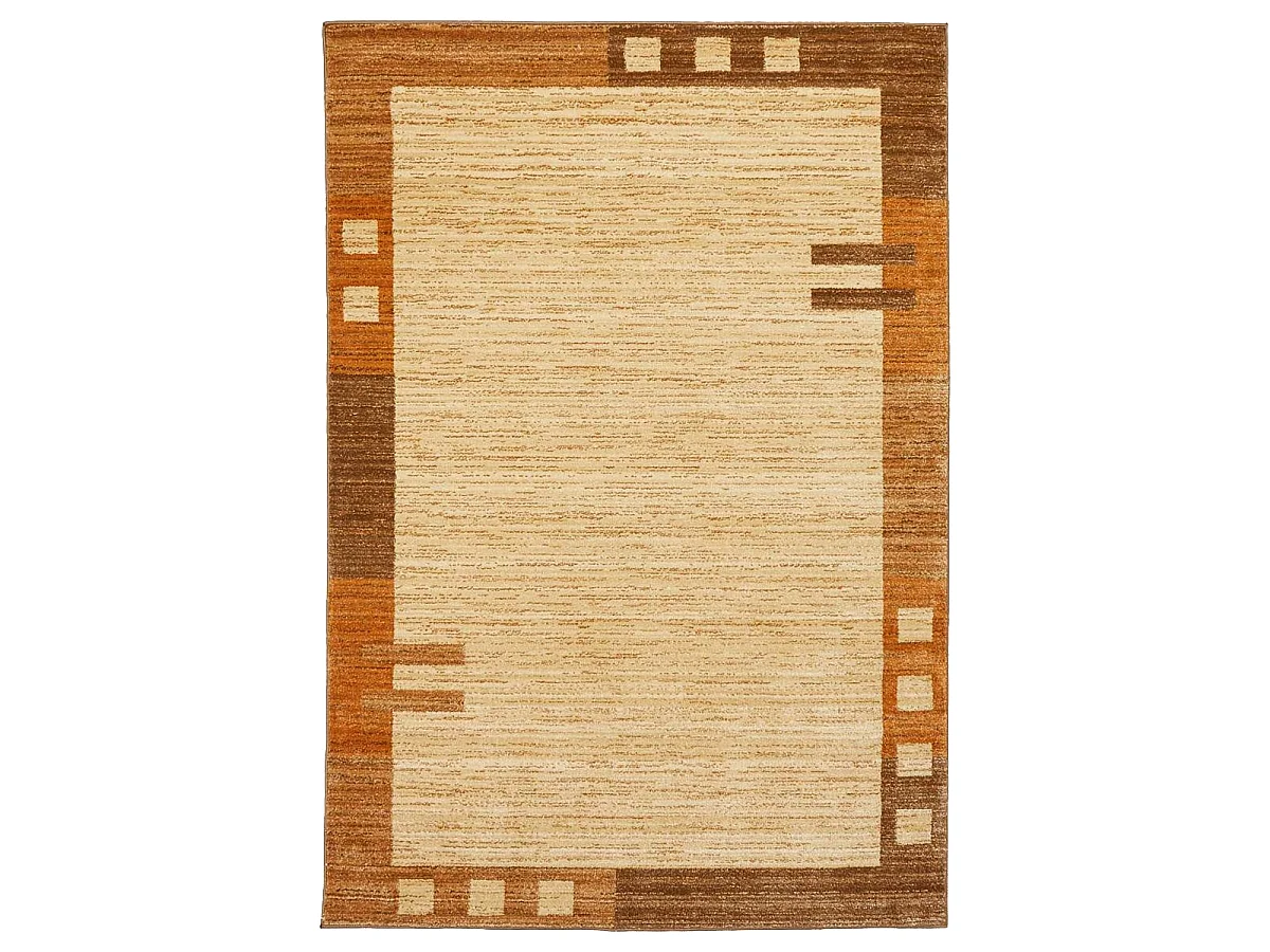 tapis salon 120x180 tissé beige rectangle motif simple CHOBAY 1