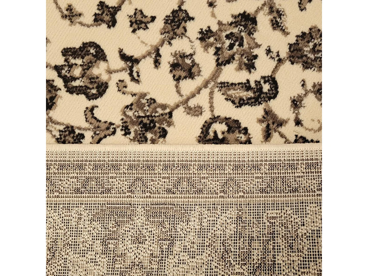 Tapis oriental 120x170 rectangle ivoire tissé motif ancestral LYN1 NOMED