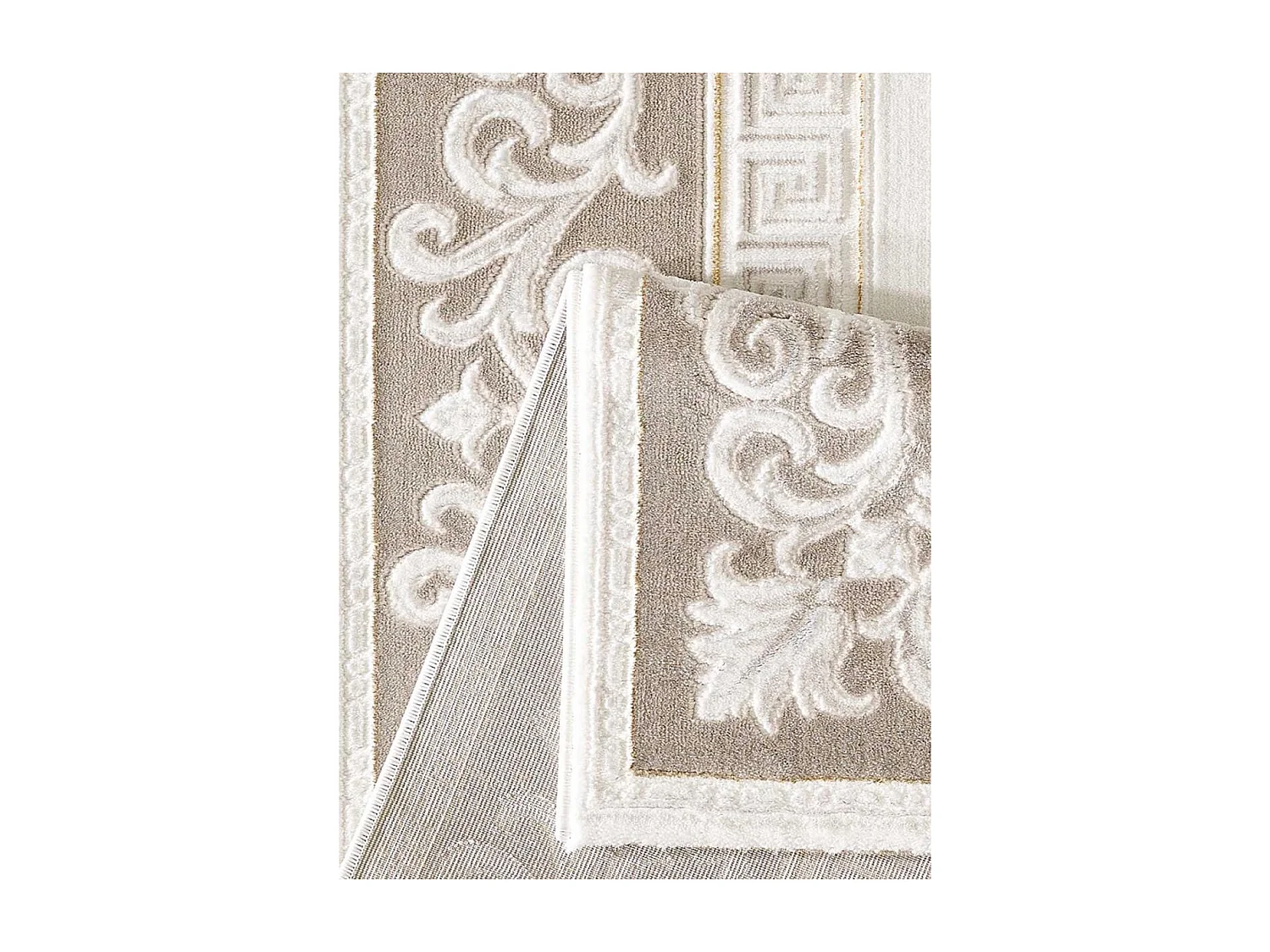 tapis salle à manger 200x280 tissé marron et gris rectangle motif simple LYN7 ASTA