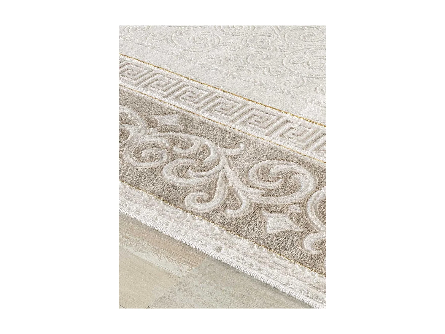 tapis salle à manger 200x280 tissé marron et gris rectangle motif simple LYN7 ASTA