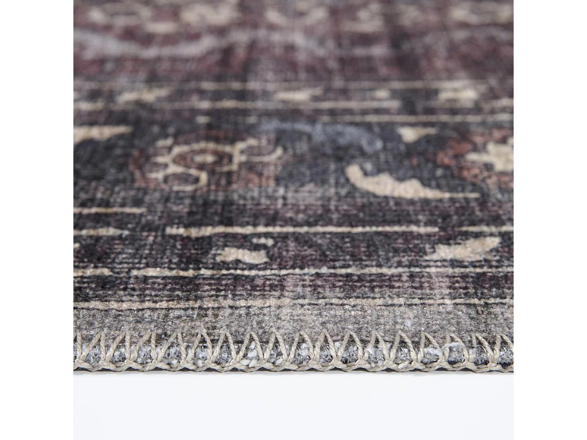 Tapis oriental 150x230 rectangle blue et gris tissé motif ethnique GASHGAI