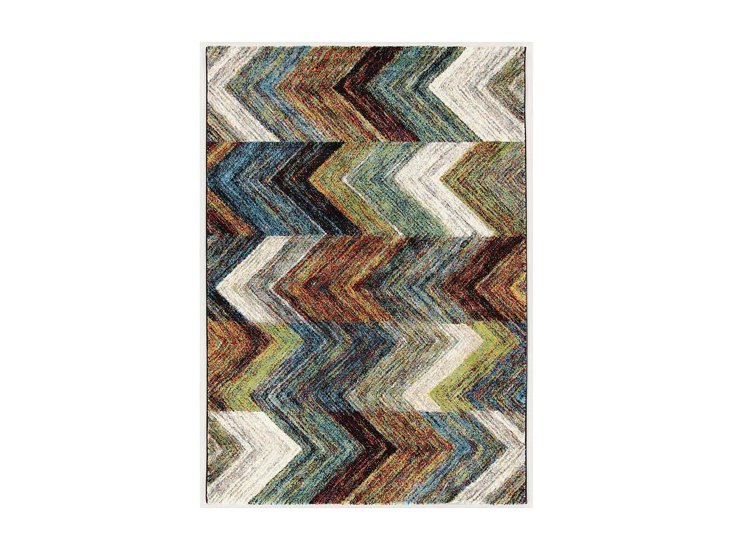 tapis chambre 80x150 tissé bleu rectangle motif géométrique COLORS