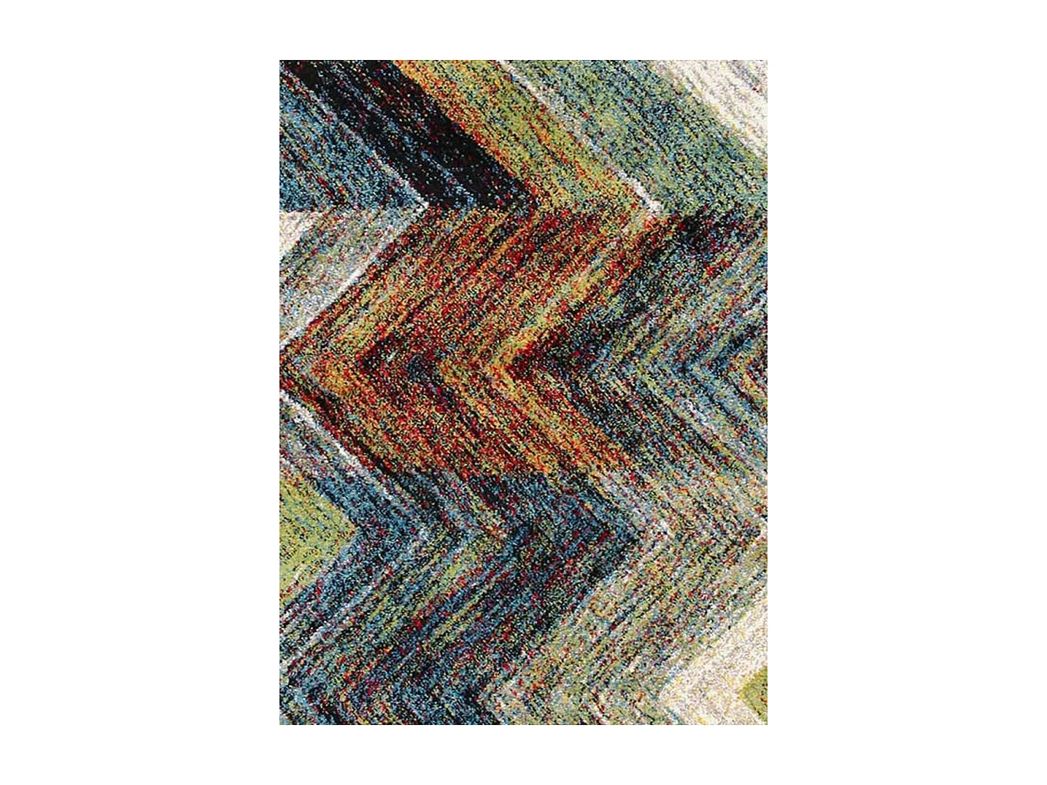 tapis chambre 80x150 tissé bleu rectangle motif géométrique COLORS