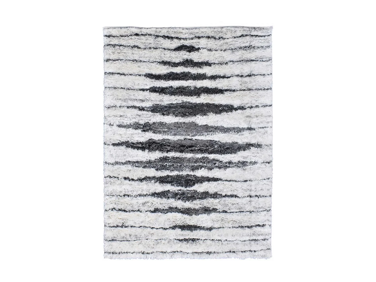 Tapis longs poils shaggy 120x170 rectangle tissé crème motif berbère LYN4 DOUX 5