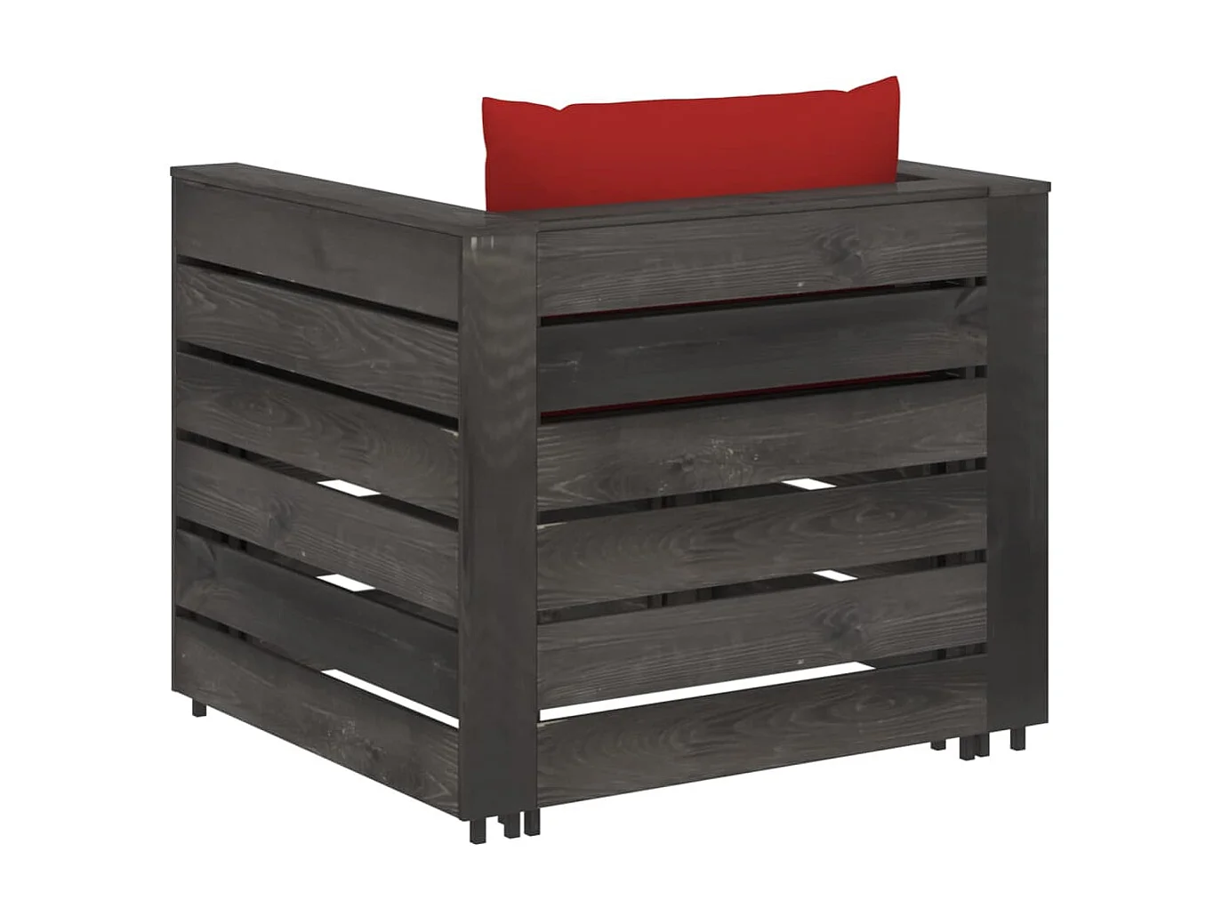 Set Salotto da Giardino 2 Pz con Cuscini Legno Impregnato Grigio CFW297735