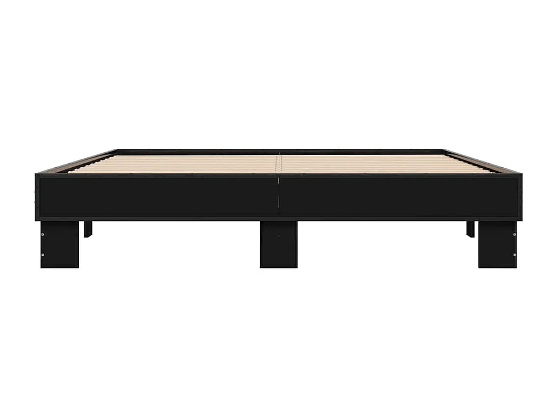 Letto matrimoniale Nero 150x200 cm in Legno Multistrato e Metallo CFW9494972