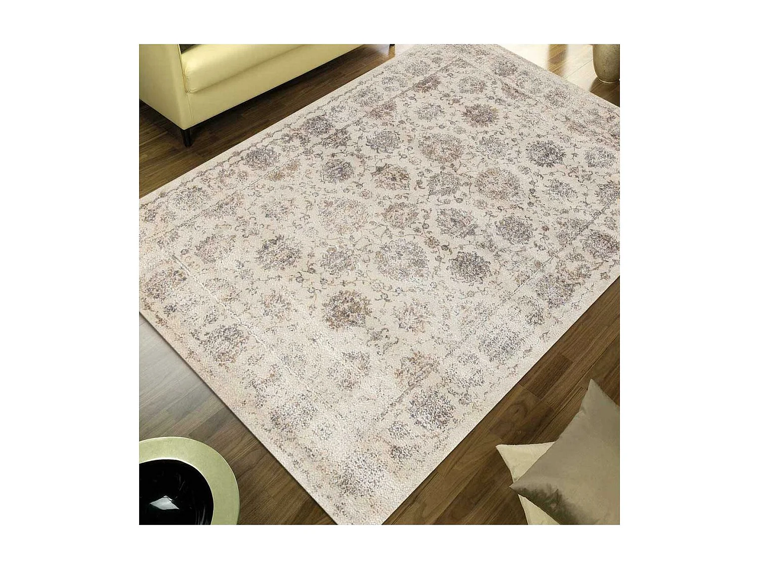 tapis chambre 80x150 tissé crème rectangle motif géométrique GIORGIA 3