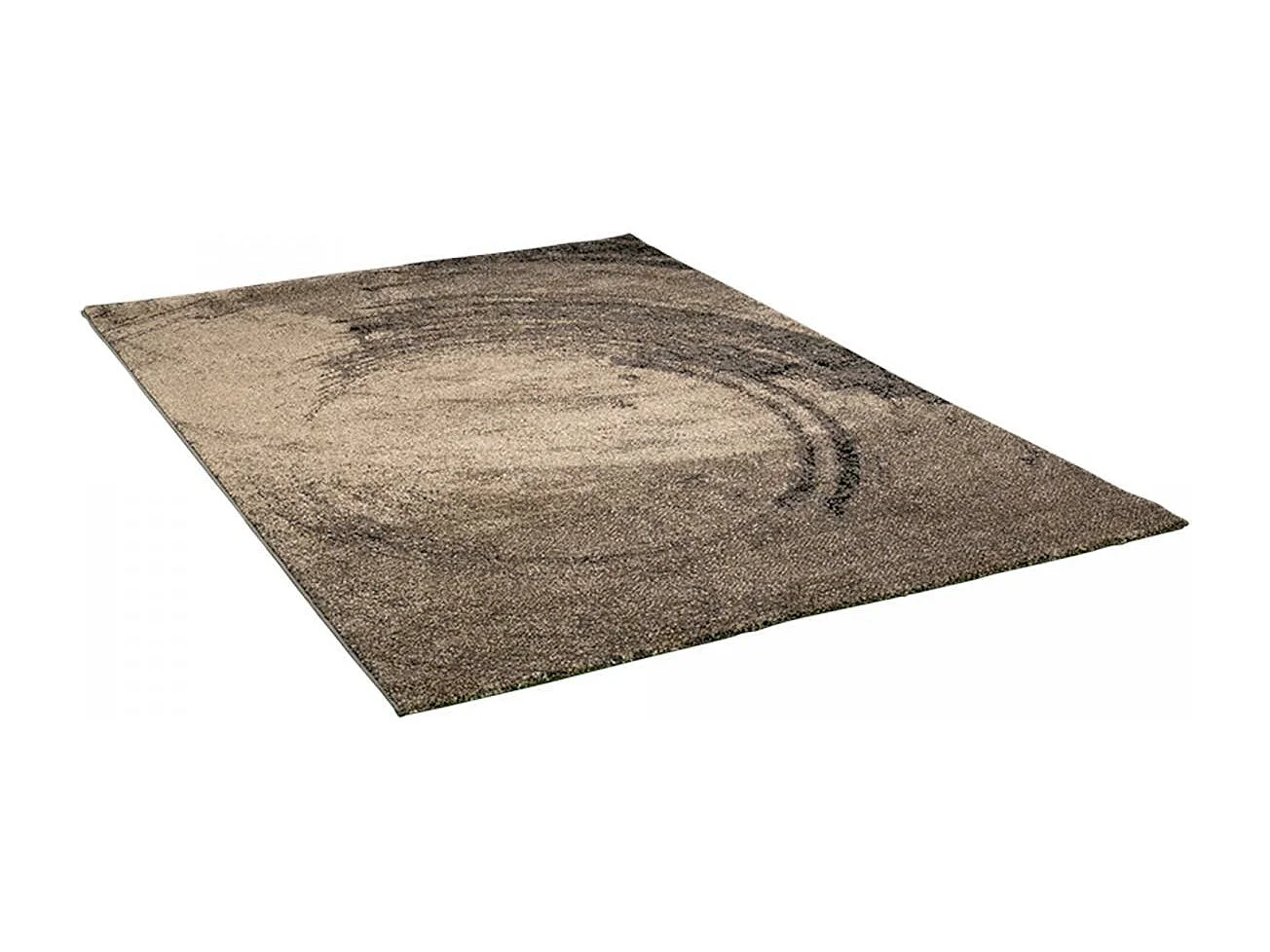 tapis salon 200x290 tissé marron clair et foncé rectangle motif abstrait BINBA