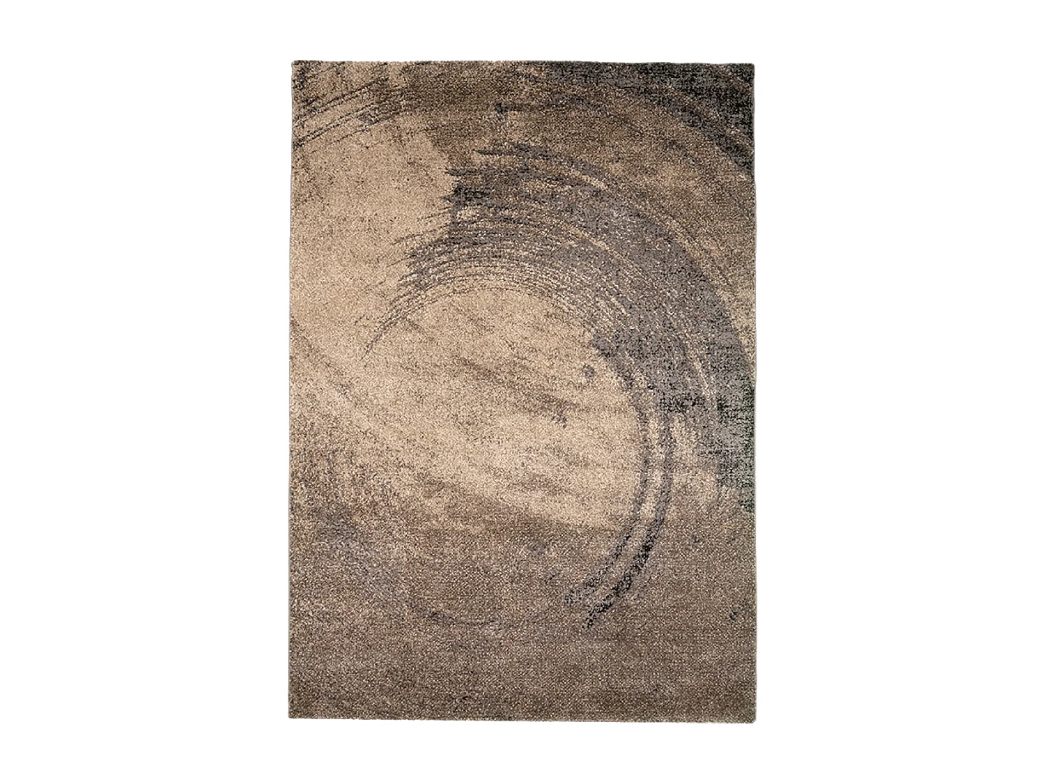 tapis salon 200x290 tissé marron clair et foncé rectangle motif abstrait BINBA