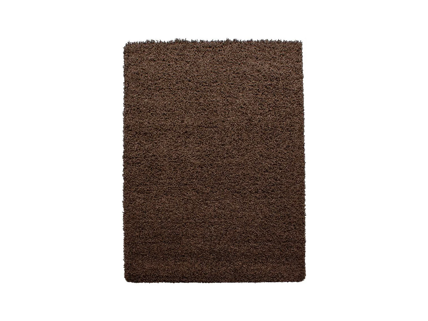Tapis poils longs shaggy 120x170 rectangle tissé marron motif uni UNI L