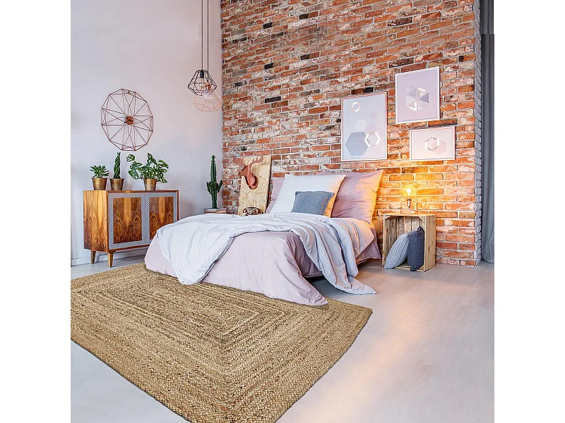 Tapis jute 120x170 fait à la main beige JUTURE