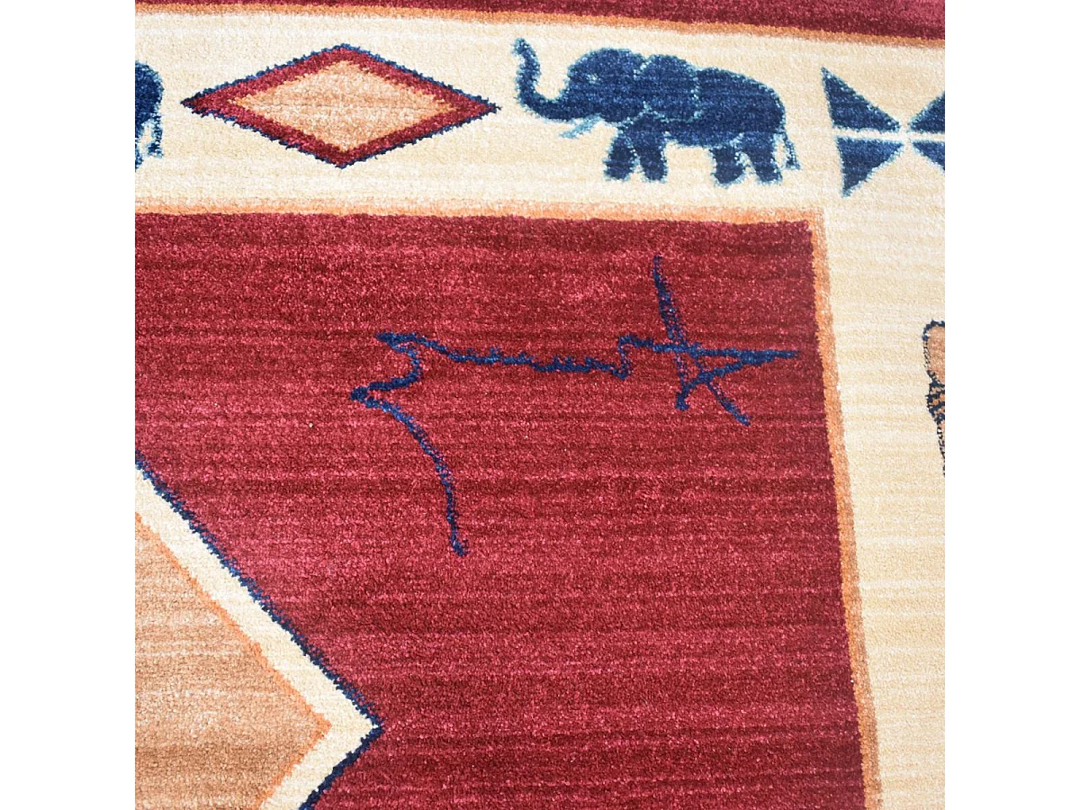 tapis salon 160x240 tissé rouge rectangle motif simple CHOBAY 8