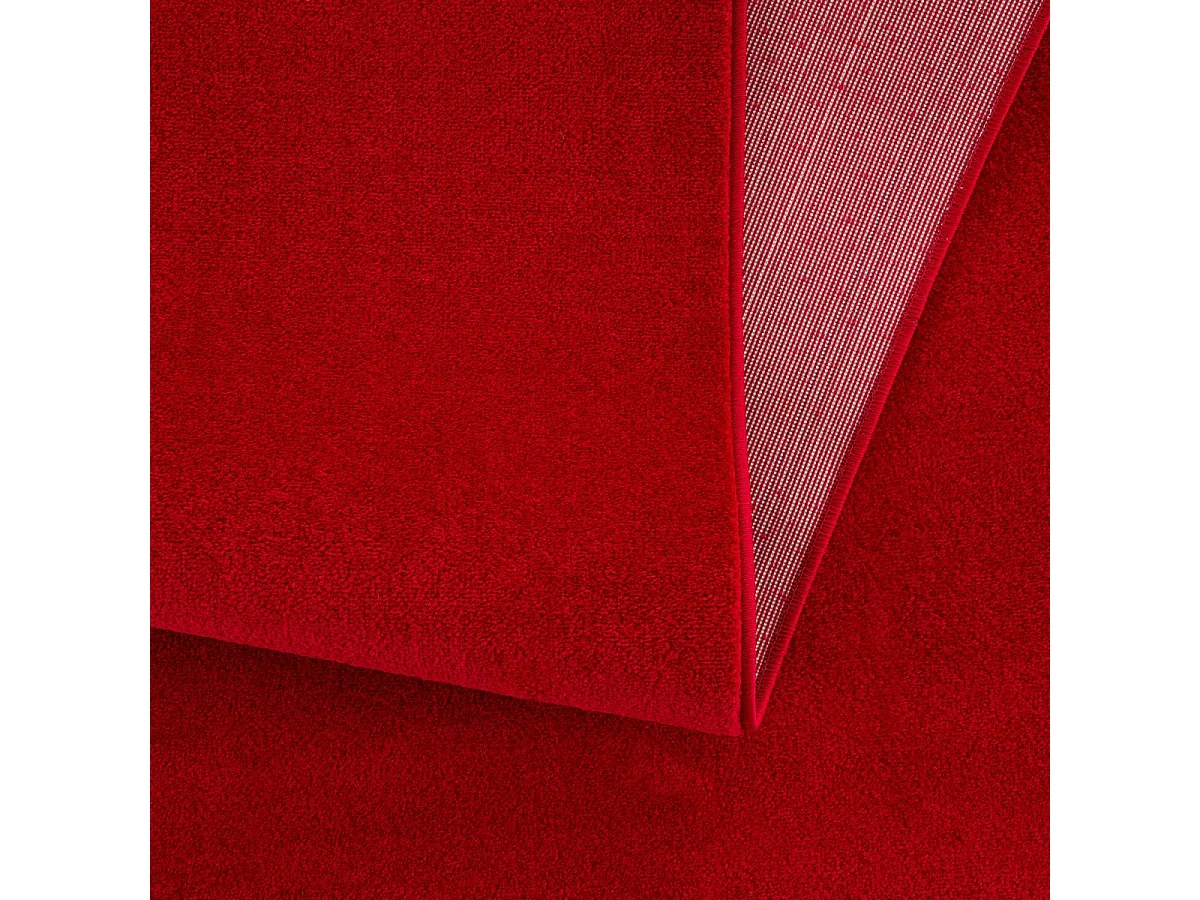 tapis cuisine 80x150 tissé rouge rectangle motif uni NOSSA