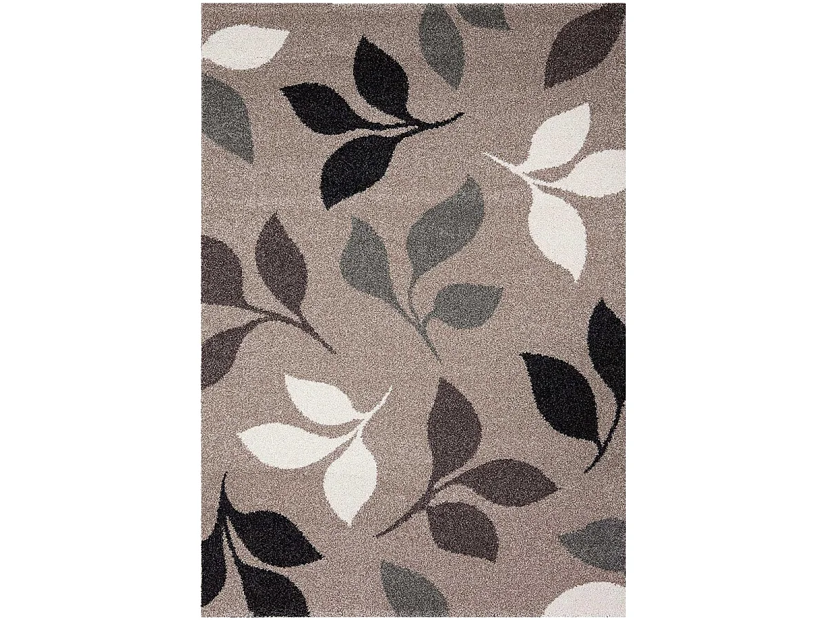tapis chambre 60x115 tissé taupe rectangle motif floral 3FLOWER