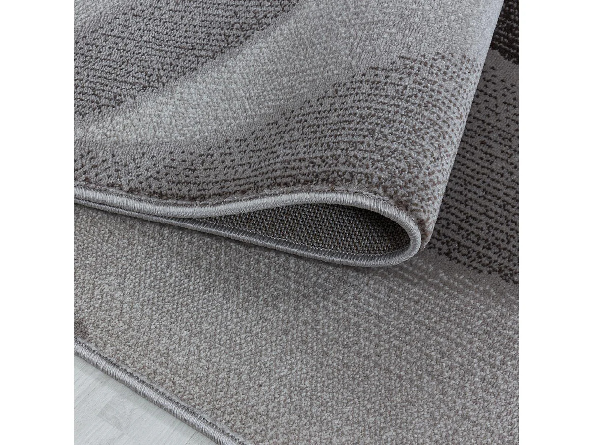 tapis chambre 140x200 tissé marron rectangle motif rétro-vintage LISIVE