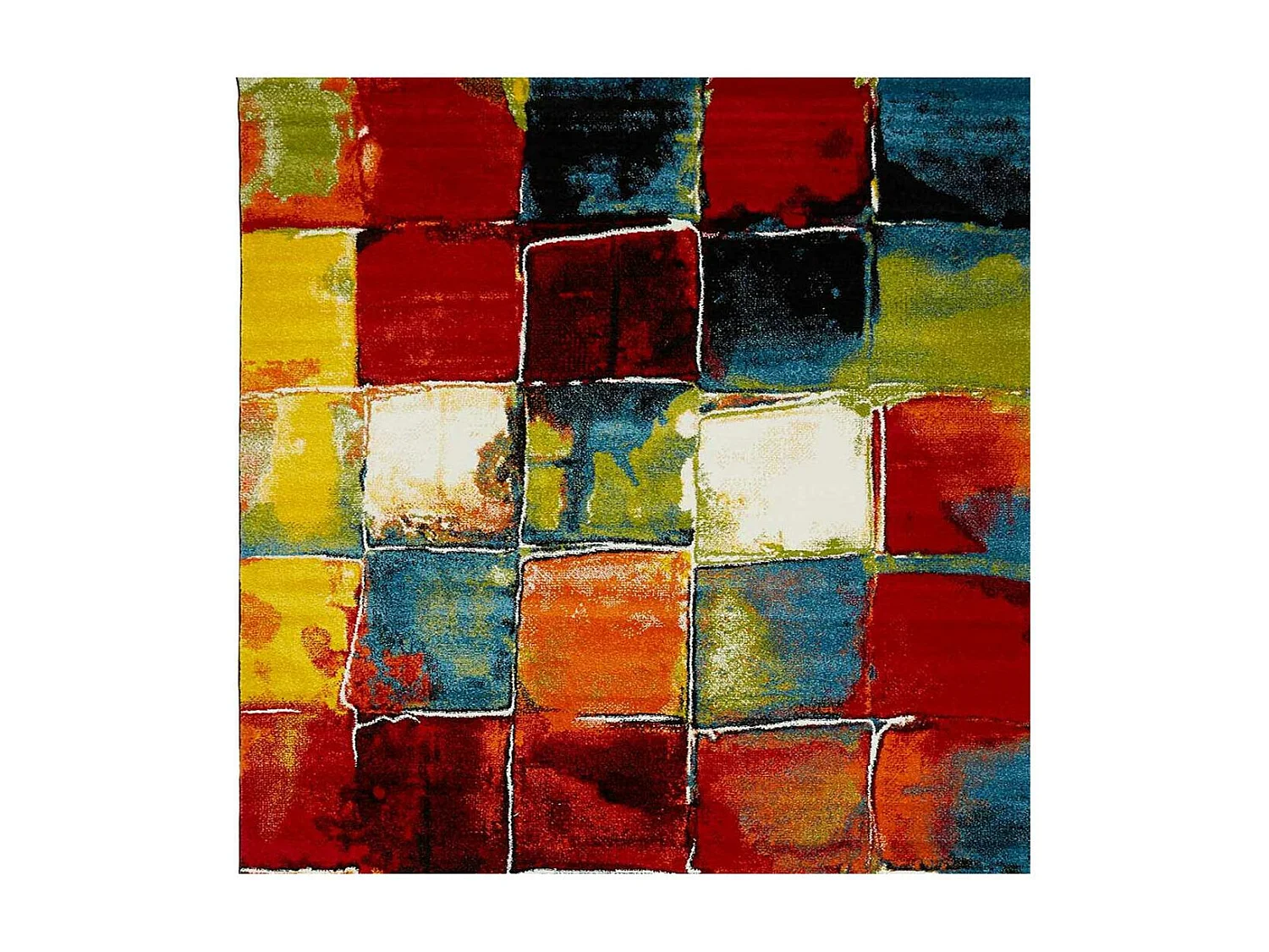 tapis salon 120x170 tissé multicolore rectangle motif géométrique LYN8 BELO 2