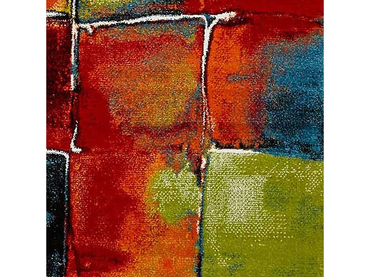 tapis salon 120x170 tissé multicolore rectangle motif géométrique LYN8 BELO 2