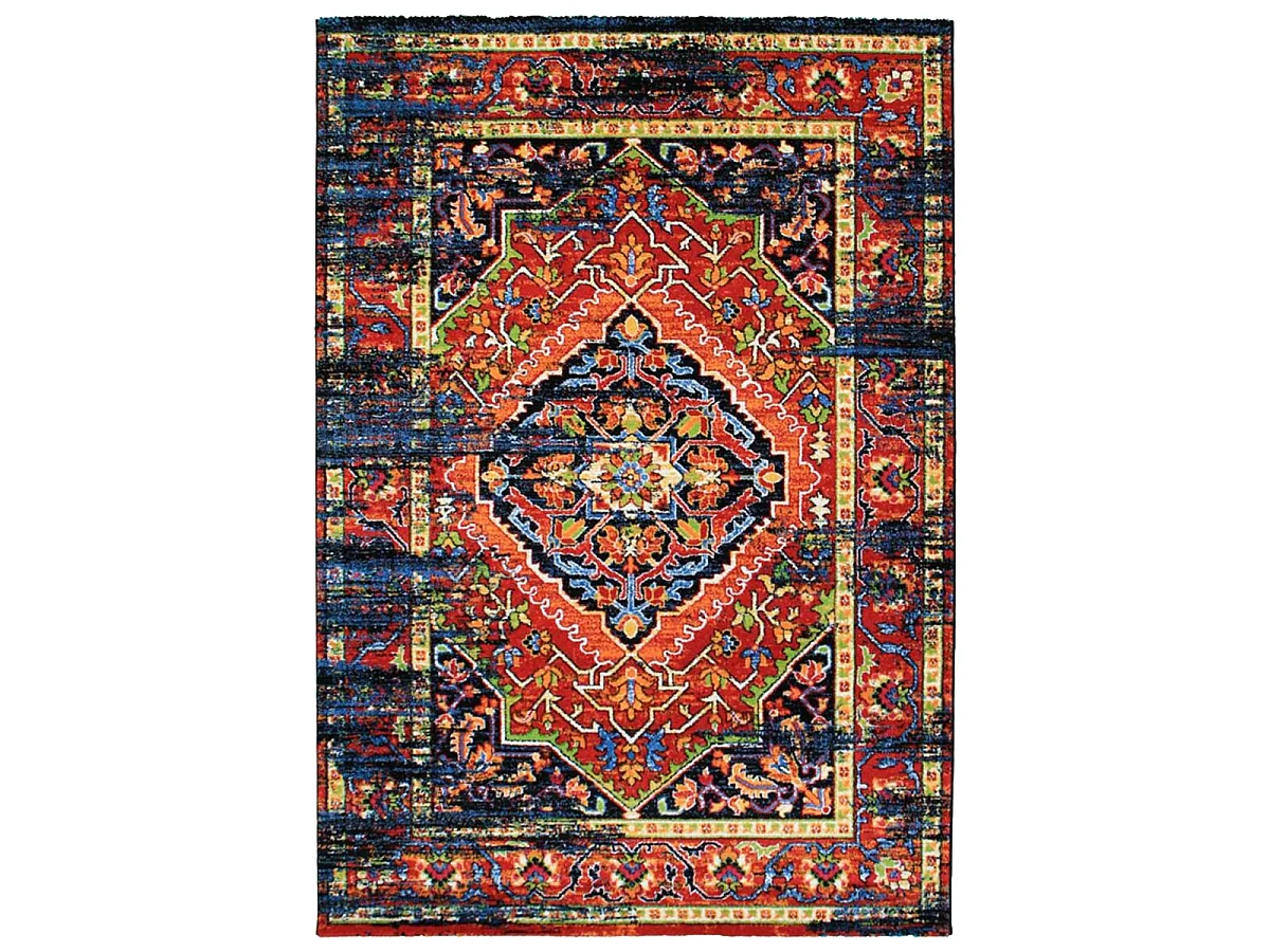 Tapis oriental 120x170 rectangle multicolore tissé motif ancestral MADAL
