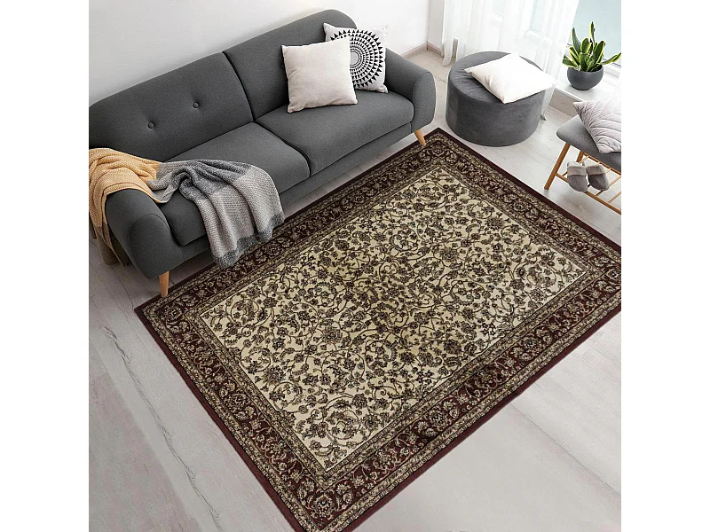 Tapis orient 160x230 rectangle crème tissé motif classique TIBRICAL