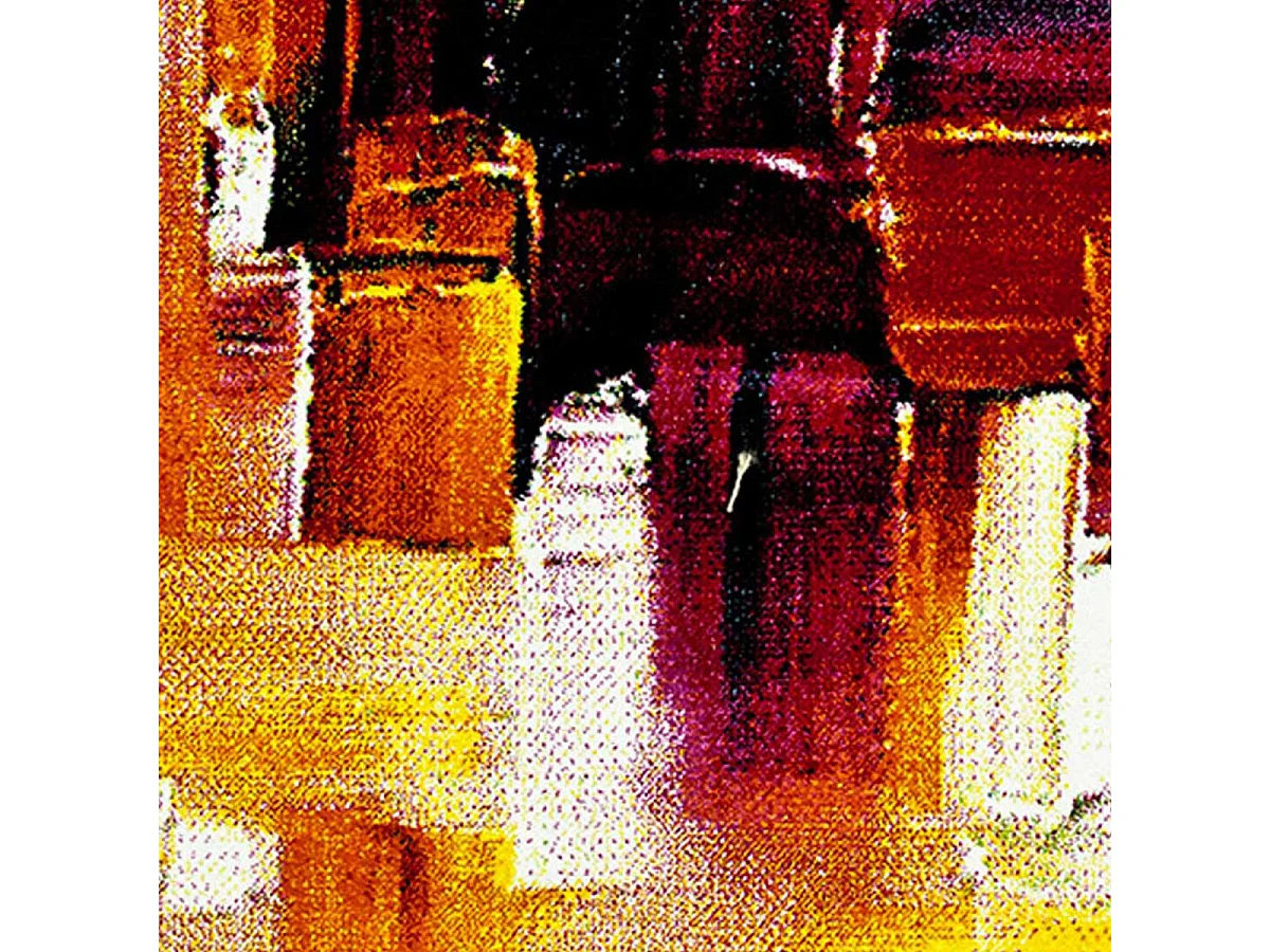 tappeto per camera da letto 100x100 tessuto quadrato color crema astratto BELO 3