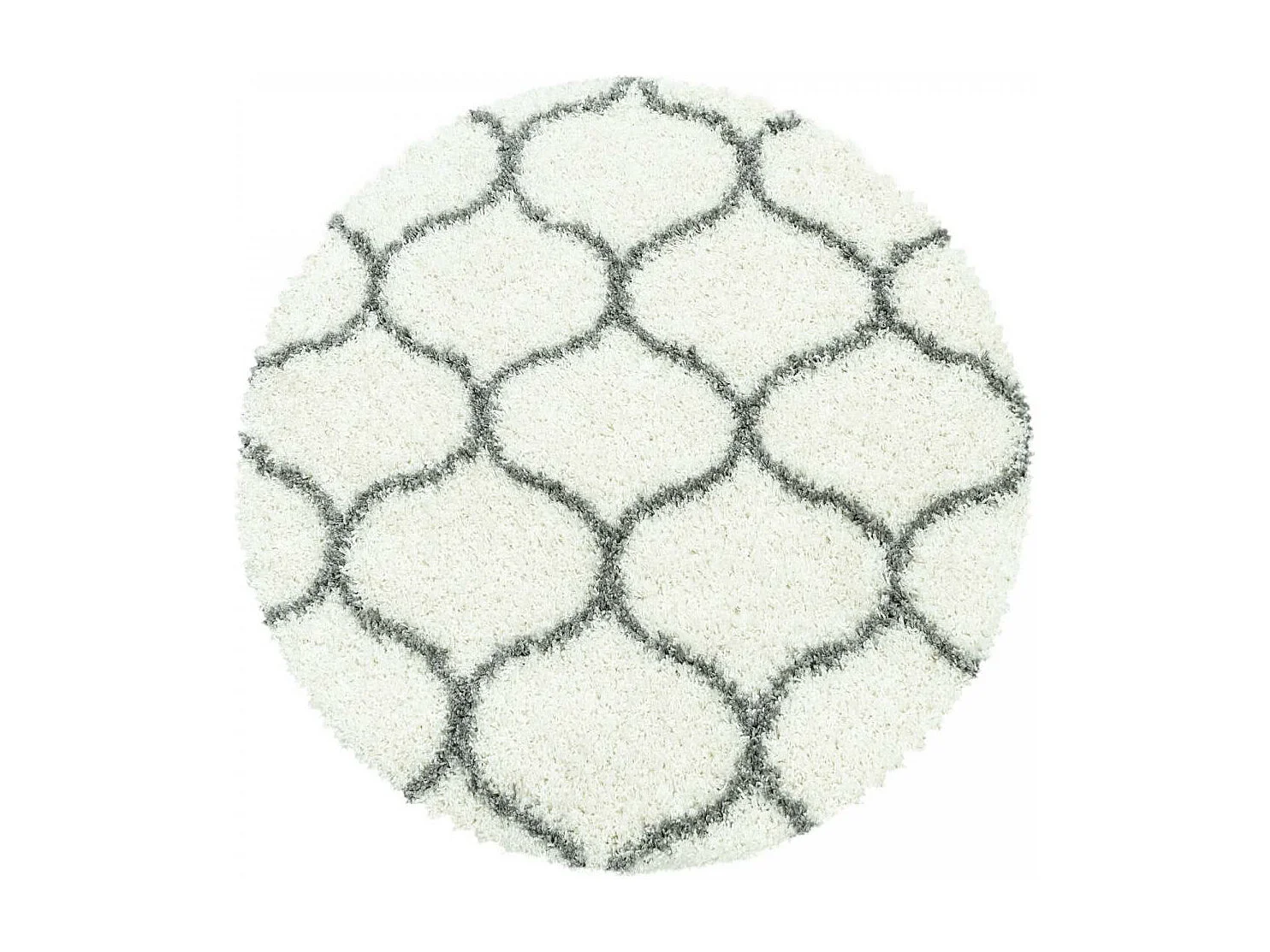 Tapis shaggy 280x370 rectangle tissé crème motif scandinave SCANDINAV A