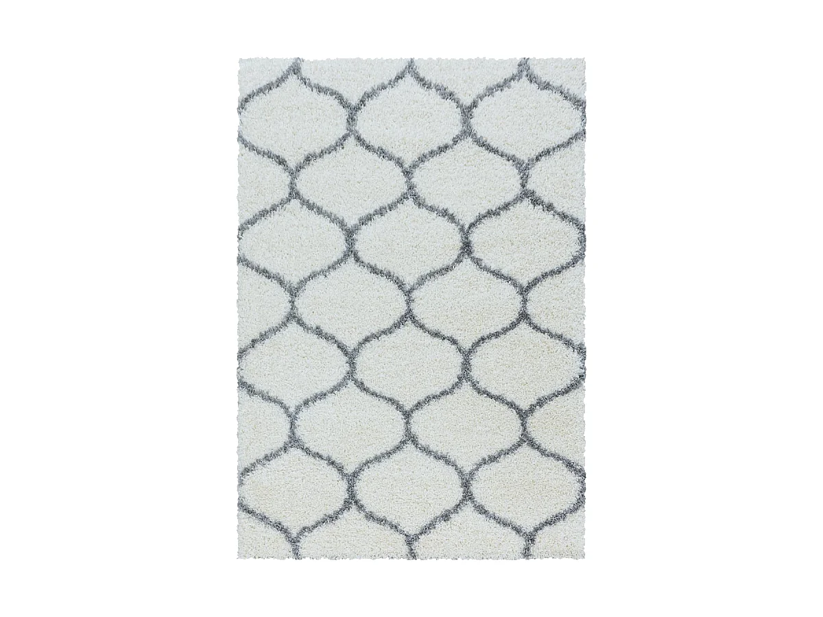 Tapis shaggy 280x370 rectangle tissé crème motif scandinave SCANDINAV A
