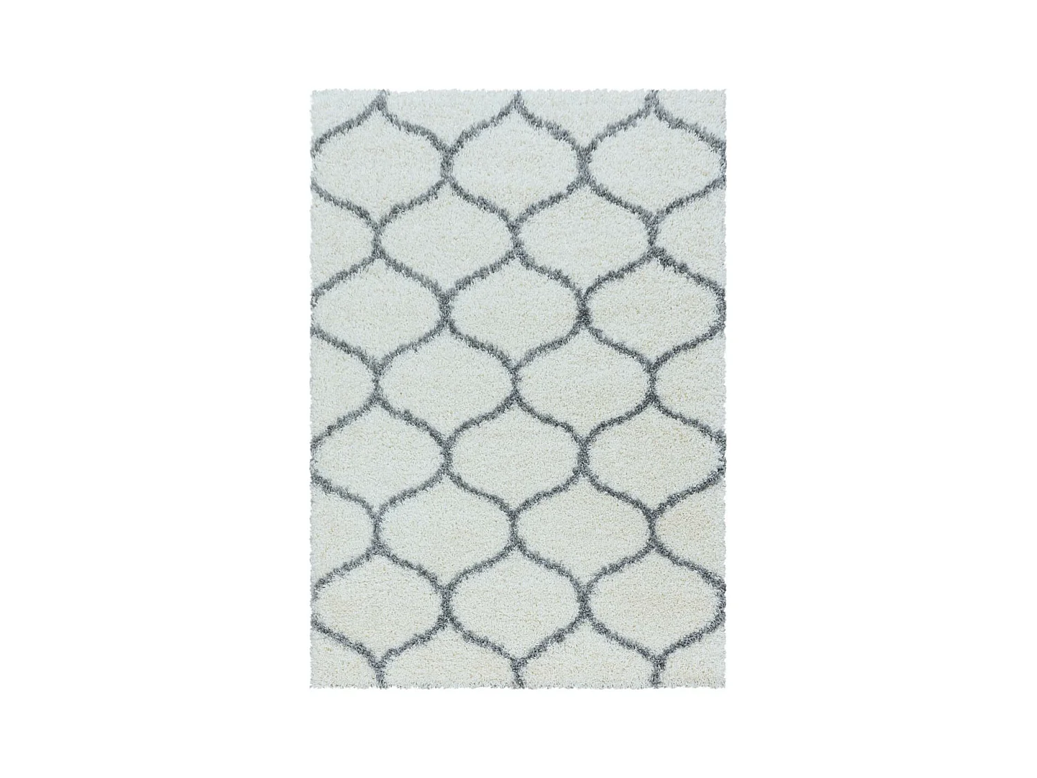 Tapis shaggy 280x370 rectangle tissé crème motif scandinave SCANDINAV A