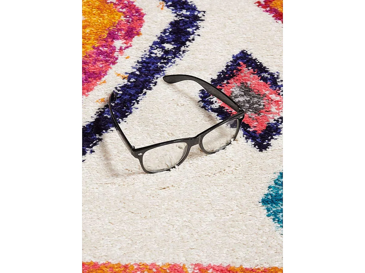 Tapis berbère 120x170 tissé motif ethnic LYN5 OURIKA F ivoire