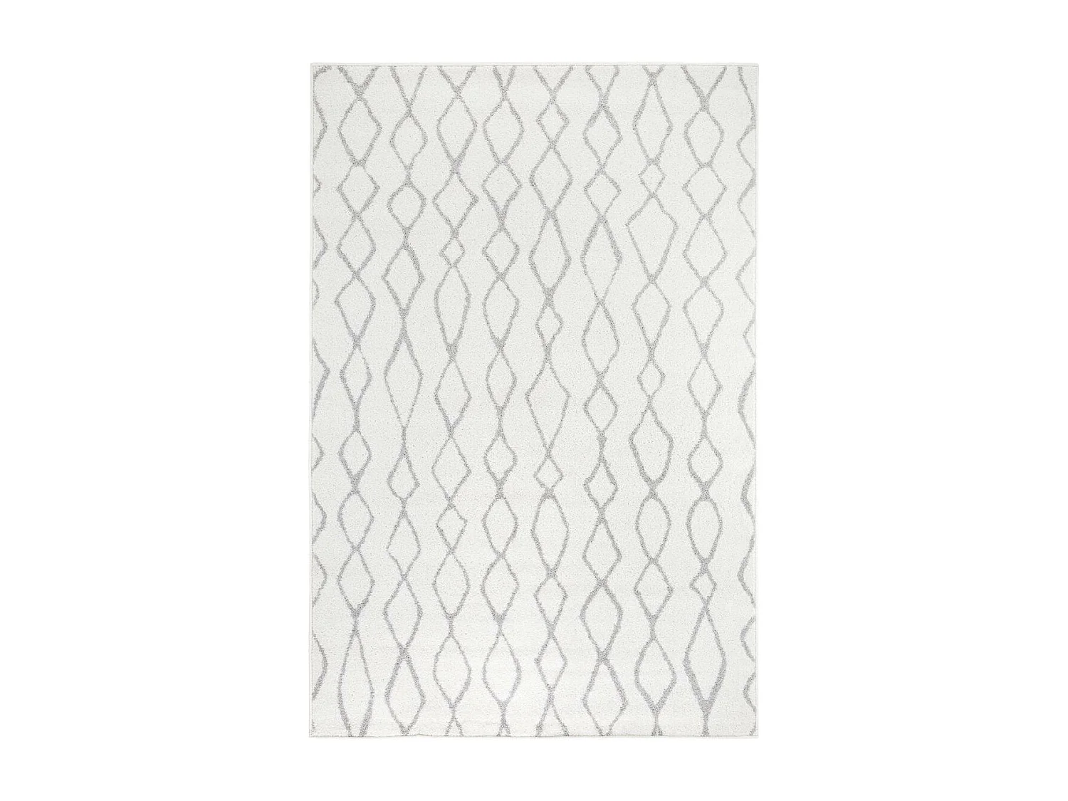 tapis chambre 160x235 tissé blanc et gris rectangle motif géométrique SPATA