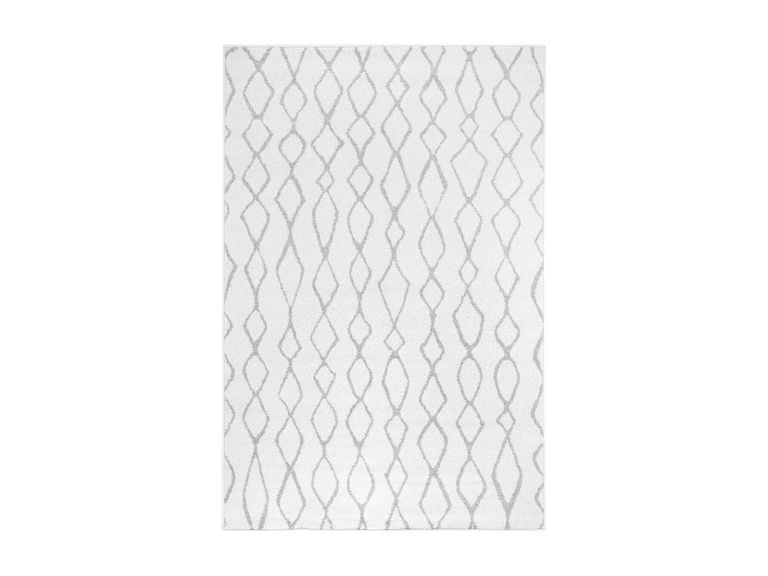 tapis chambre 160x235 tissé blanc et gris rectangle motif géométrique SPATA