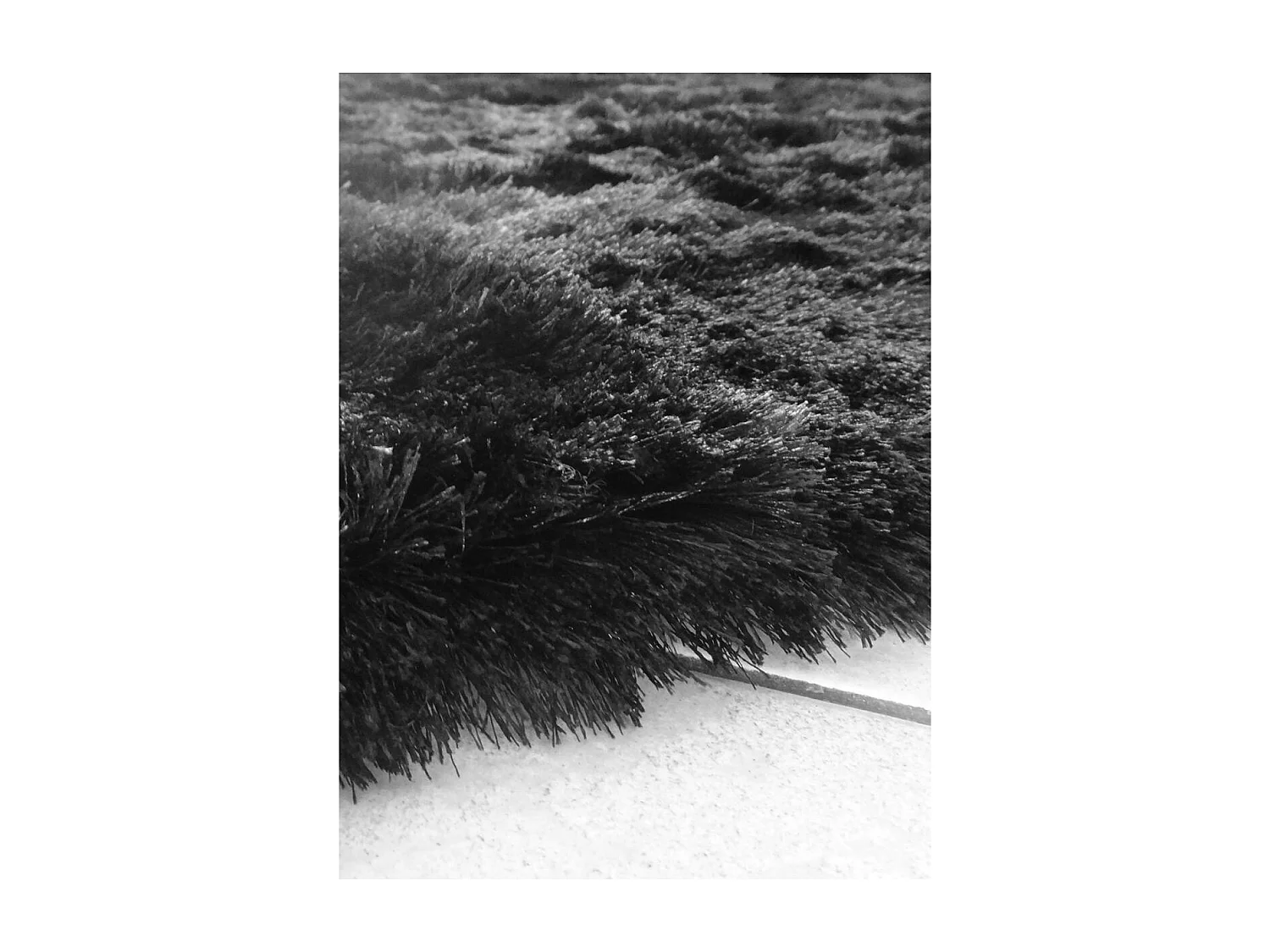 Tappeto Shaggy 90x160 rettangolo fatto a mano nero tinta unita SG FIN