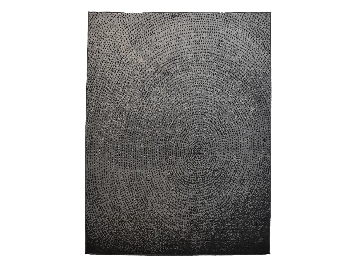 tapis chambre 120x170 tissé noir et gris rectangle LYN1 EMPREINTE