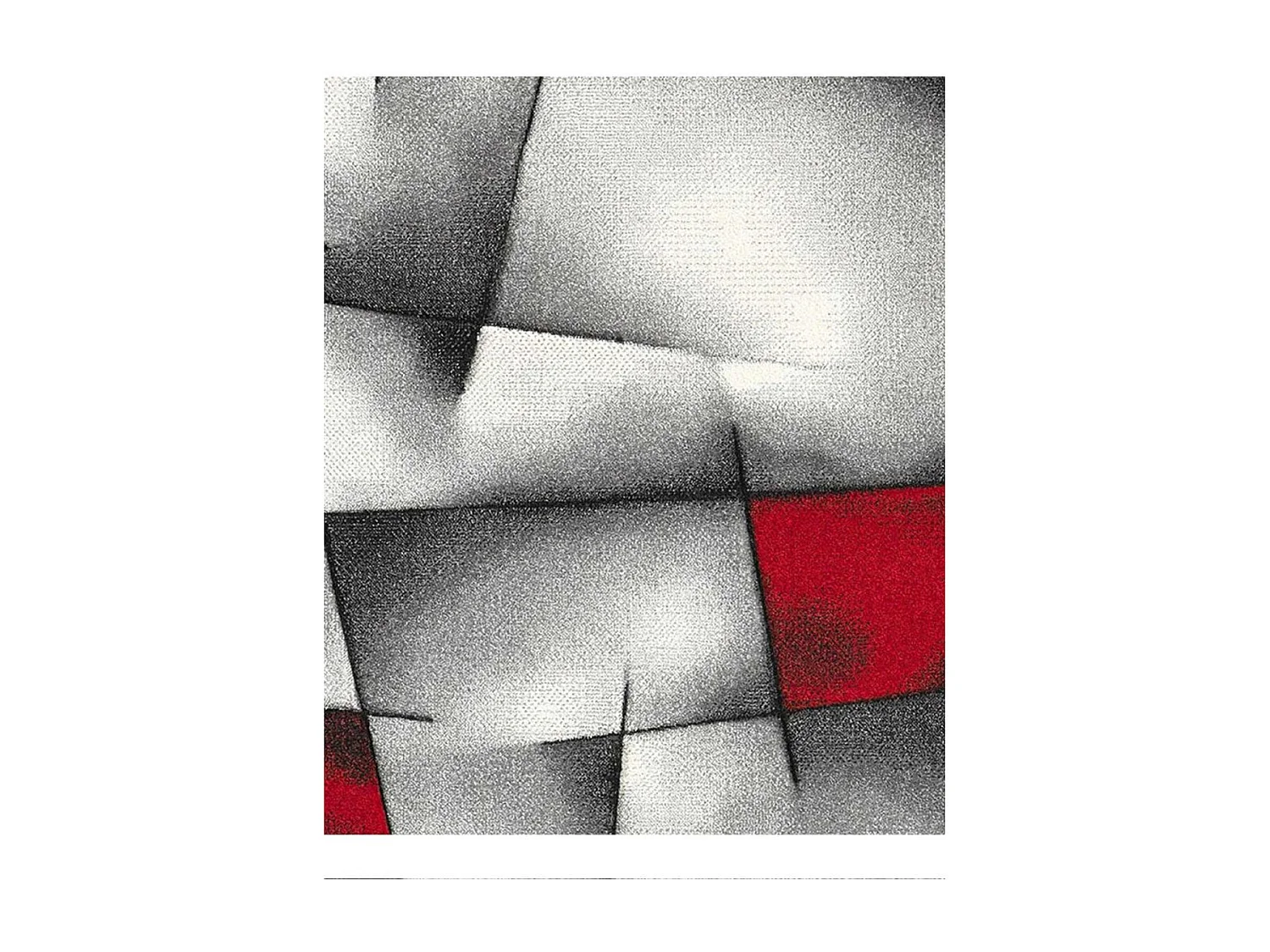 tapis chambre 100x100 tissé rouge carré motif géométrique LYN8 ULTIMA