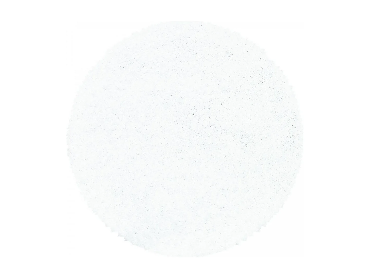 Tapis poils longs shaggy Ø160cm rond tissé blanc motif uni UNI I