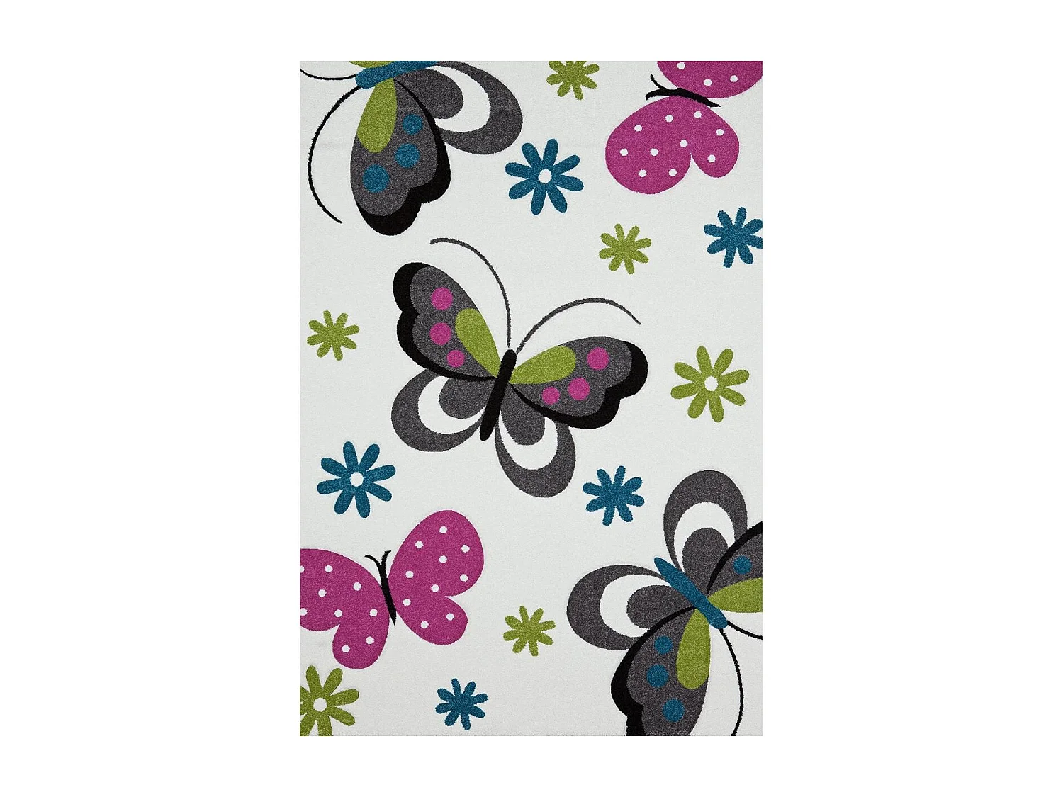 tapis chambre 240x340 tissé crème rectangle motif animaux BUTERFLY