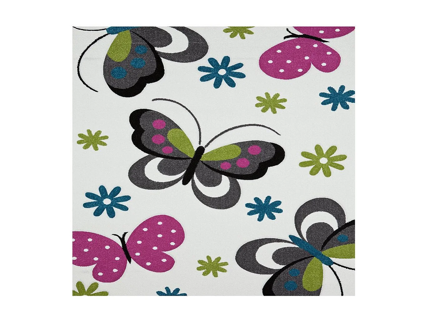 tapis chambre 240x340 tissé crème rectangle motif animaux BUTERFLY