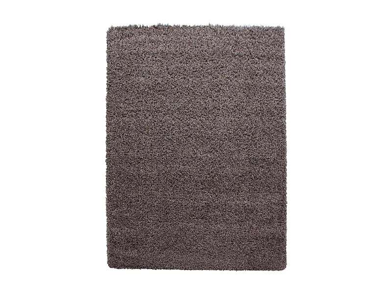 Tapis poils longs shaggy 120x170 rectangle tissé taupe motif uni UNI L