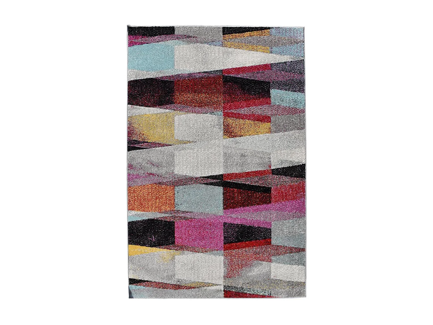 tapis chambre 150x220 tissé rouge et vert rectangle motif ethnique ELYZA