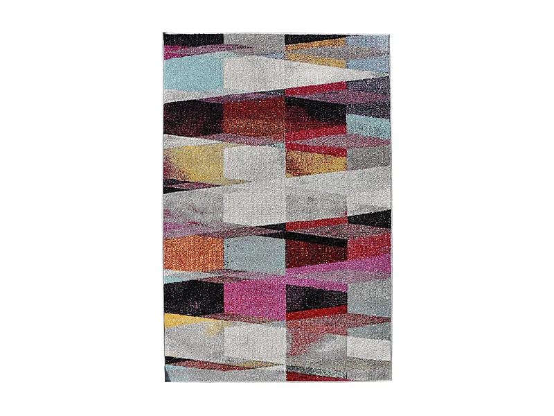 tappeto per camera da letto 150x220 cm tessuto rettangolare rosso e verde motivo etnico ELYZA