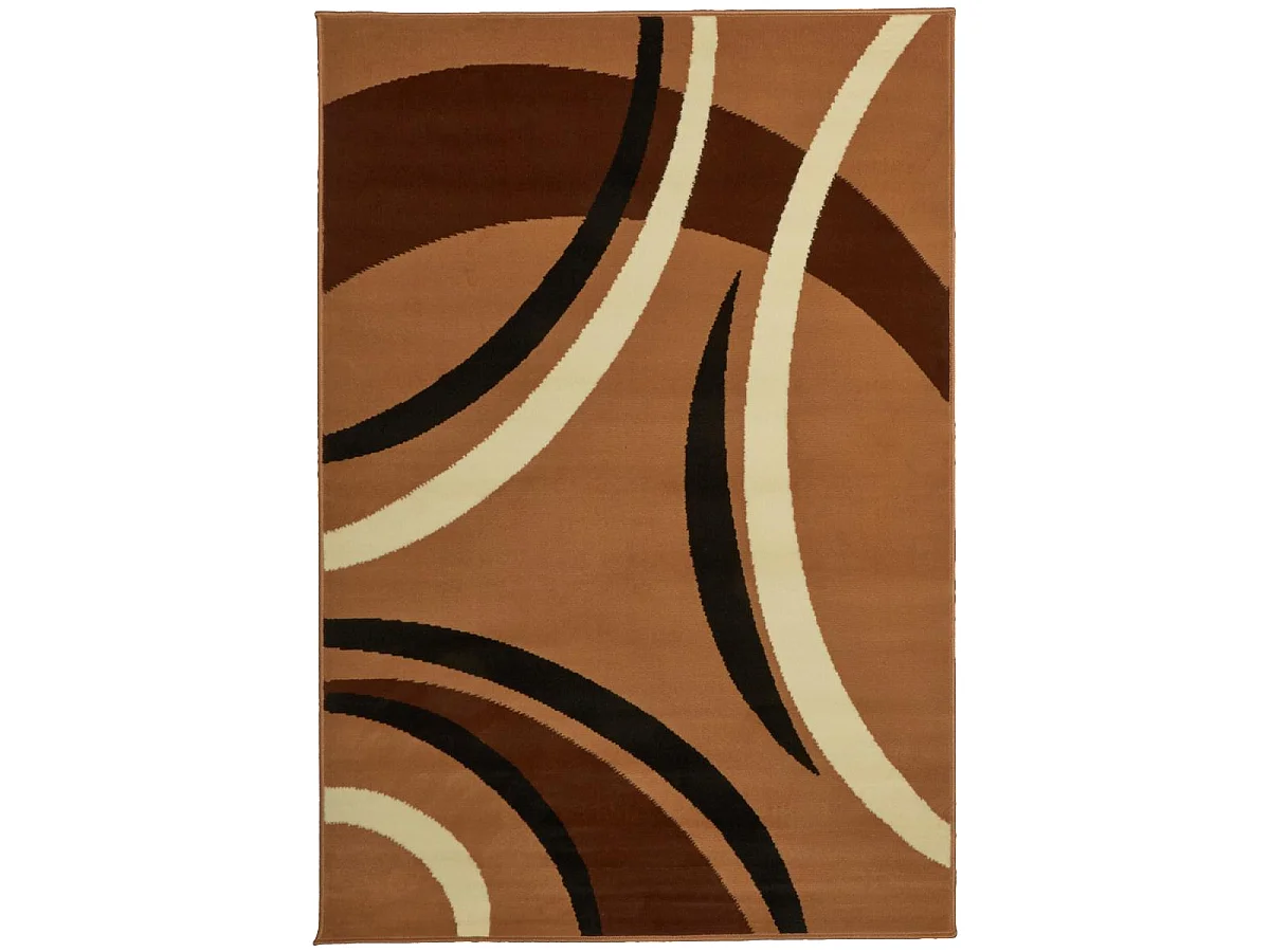 tapis chambre 60x110 tissé beige rectangle motif rond LYN1 JOYLE
