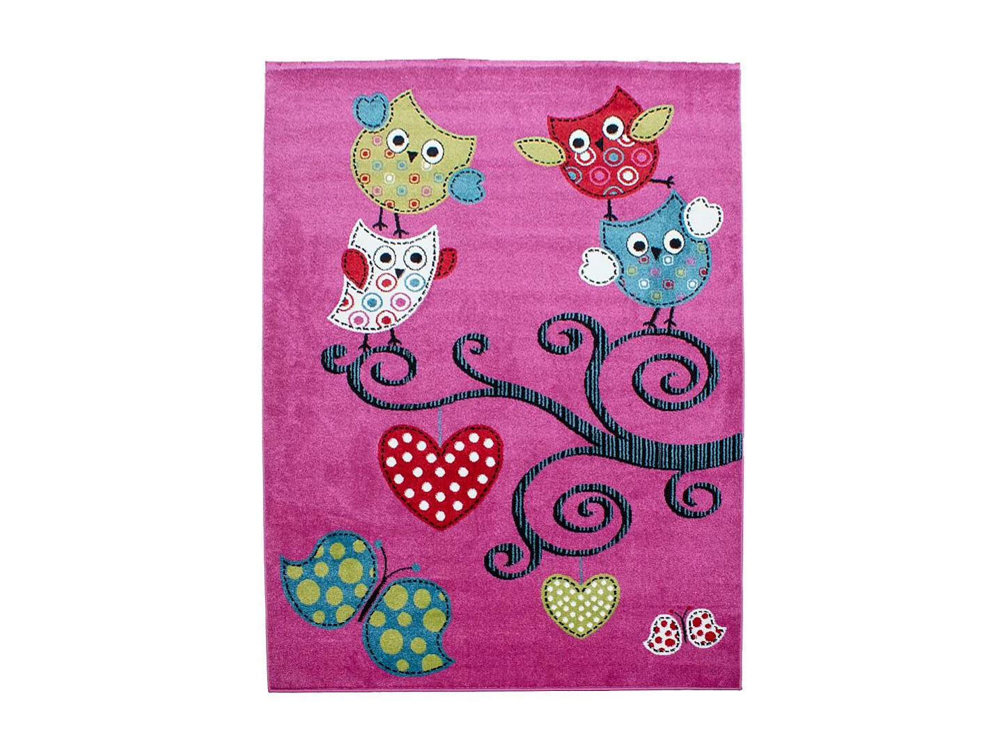 Tapis enfant 160x230 rectangle tissé violet et gris KID'S