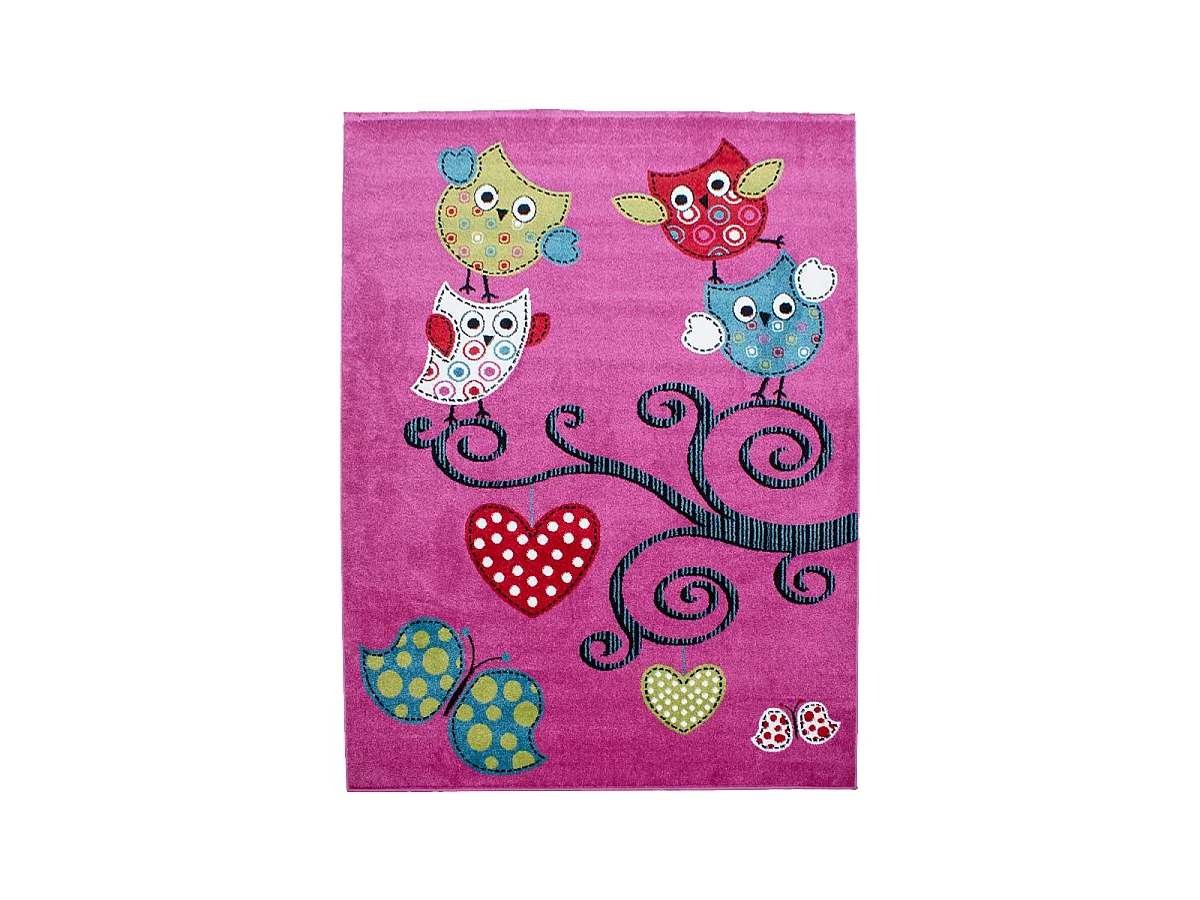 Tapis enfant 160x230 rectangle tissé violet et gris KID'S
