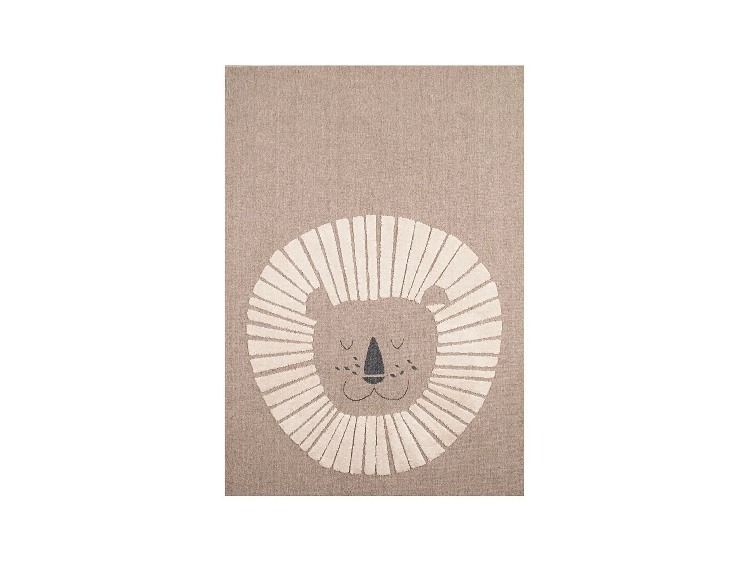 Tapis enfant 160x230 tissé beige et blanc motif animaux LIONA