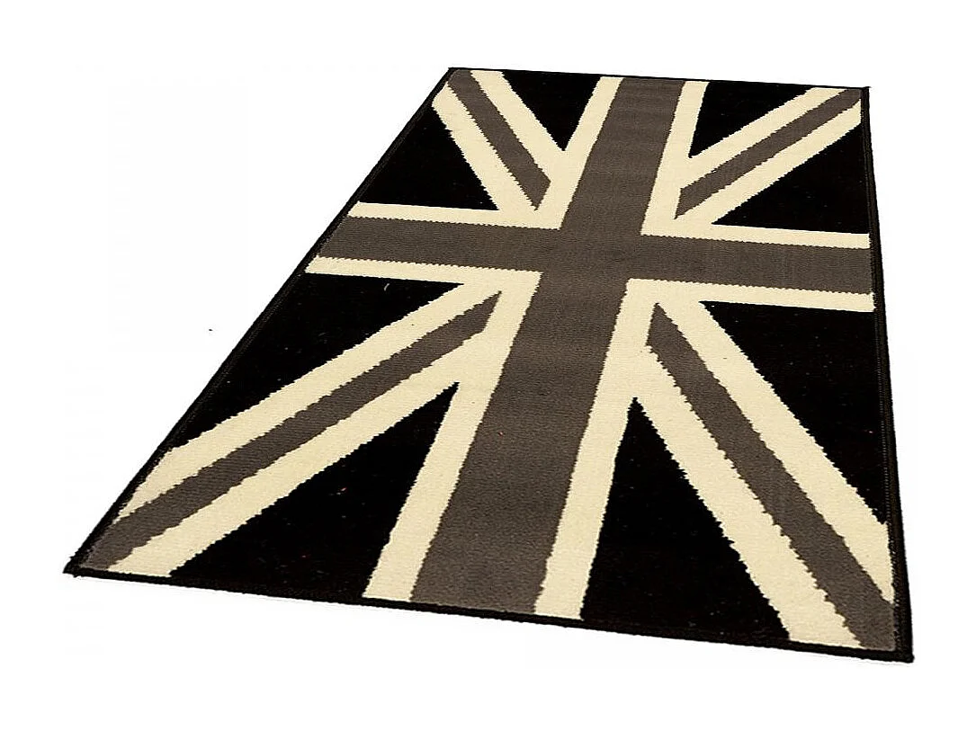 Tapis enfant 60x110 rectangle tissé gris LYN1 UNIONJACK