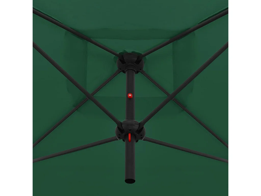 Sombrilla doble de jardín palo de acero verde 250x250 cm