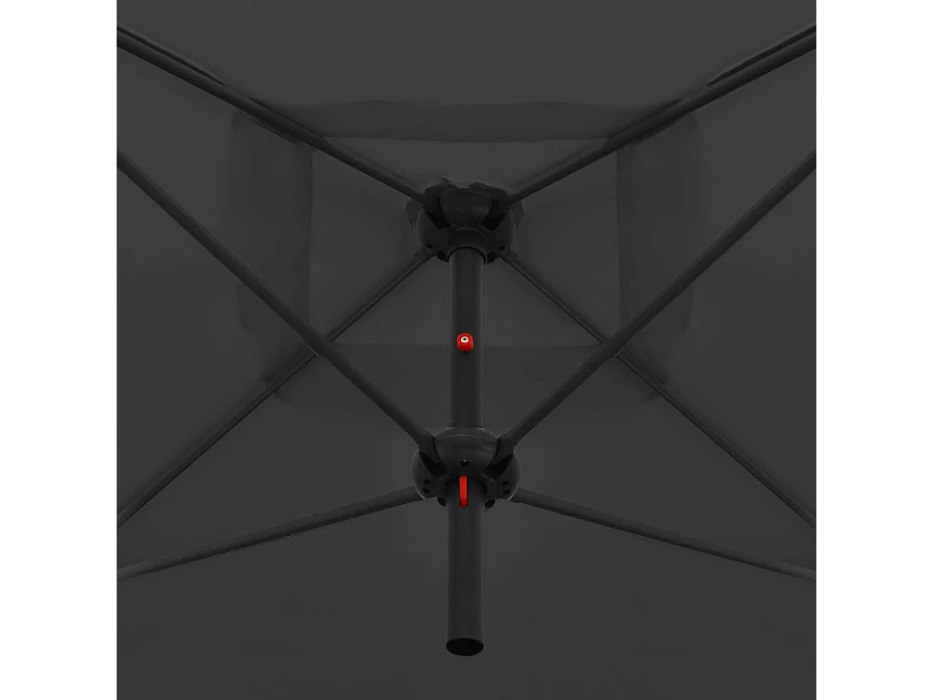 Parasol double avec mât en acier 250 x 250 cm Anthracite