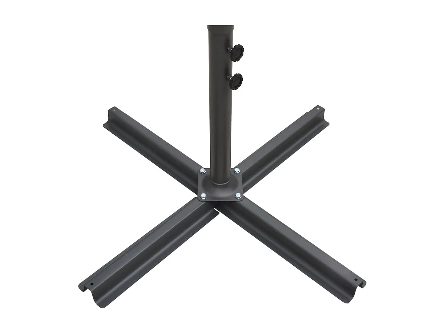 Parasol double avec mât en acier 250 x 250 cm Anthracite