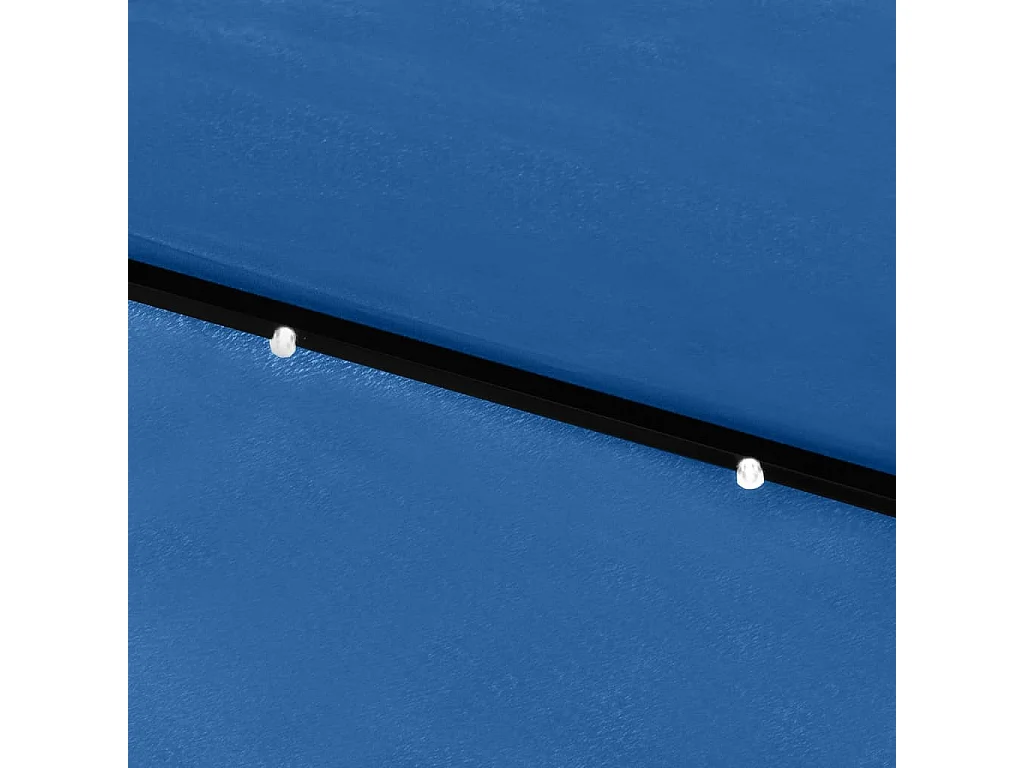 Parasol avec LED et mât en acier Bleu azuré 2x3 m